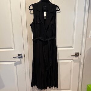 NWT Banana Republic Elegant Black Sleeveless wrap Dress black size 16